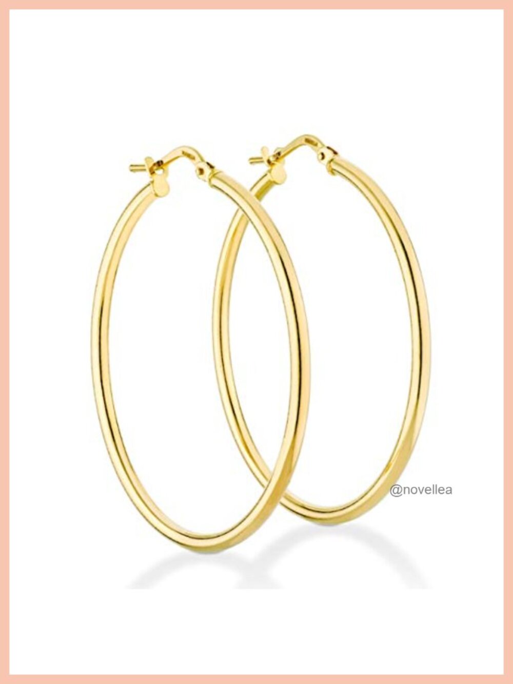 18K Gold Plated 925 Sterling Silver Round Hoop Earrings Lightweight Italian